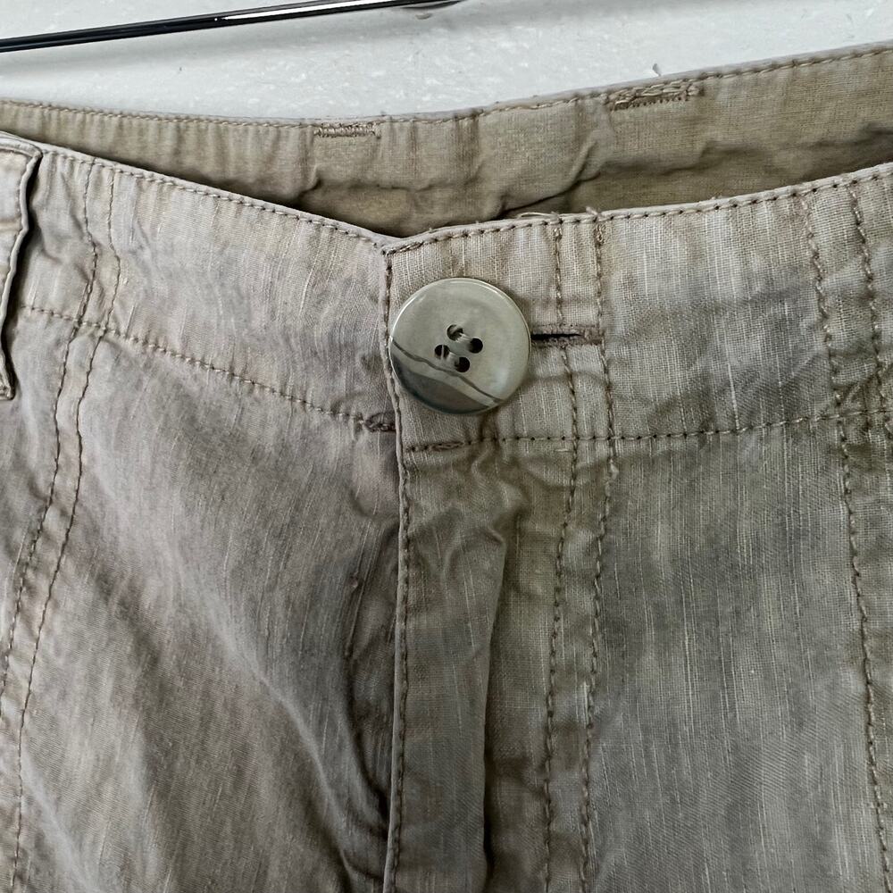 Soft Surroundings 10 Petite Tea Party Crop Pants Linen Tencel Blend‎ Sandy Beige - Picture 5 of 11